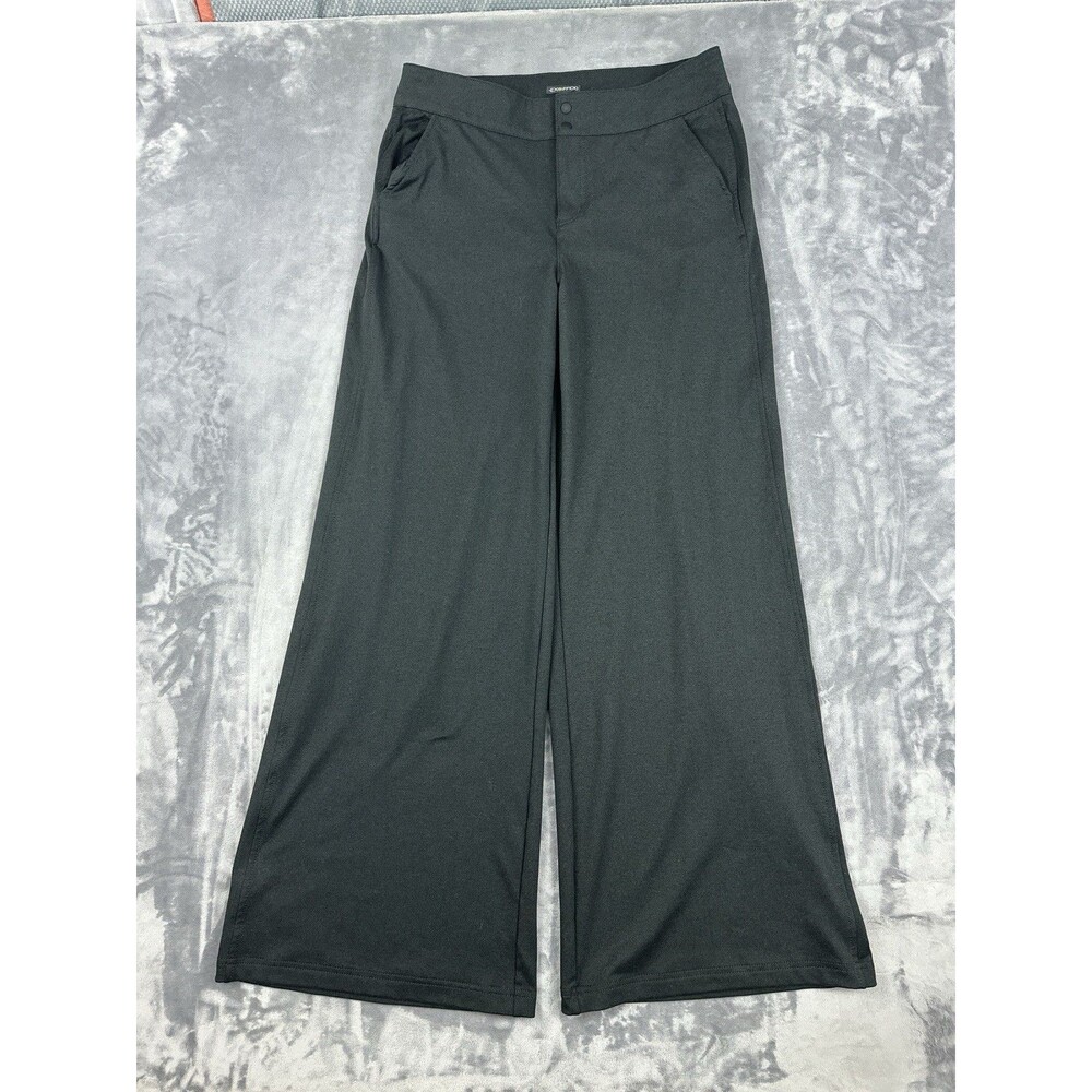 ExOfficio  Wide Leg Pants Womens Size 6 Black Stretch Trousers Hiking Gorpcore